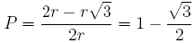 P = 1 - sqrt(3)/2